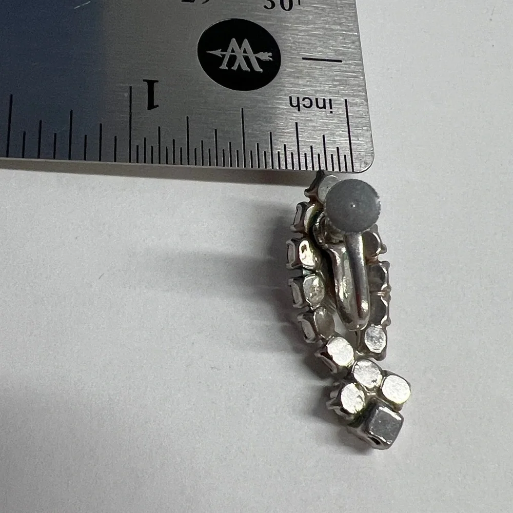 1960’s Vintage Crystal Marquis Shape With Other Crystal Screw Back Clip Earrings